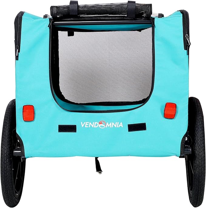 2-in-1 Dog Bike Trailer & Pet Carrier with Quick-Release Wheels, Foldable Steel Frame & Non-Slip Floor, 88 lbs Capacity for Medium/Small Dogs, Compatible with 20"-29" Bicycles