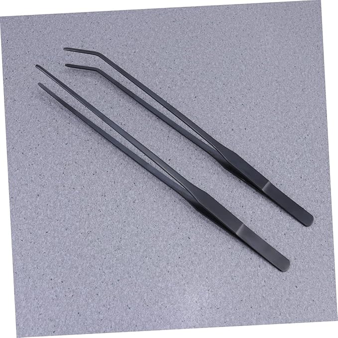 Didiseaon 4pcs Stainless Steel Aquatic Plant Tweezers Curved and Straight Tongs for Fish Tanks for Aquascaping