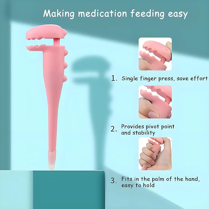 Pet Pill Dispenser, Pet Piller Gun Oral Tablet Capsule,Silicone Syringes for Cats, Dogs and Small Animals (Pink-Pusher+Syringe)