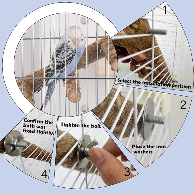 IBWell 2 Pack Bird Ladder for Cage Bird Stands for Parrots Parakeet Perches Cockatiel Perch Natural Bird Perches Budgie Perch