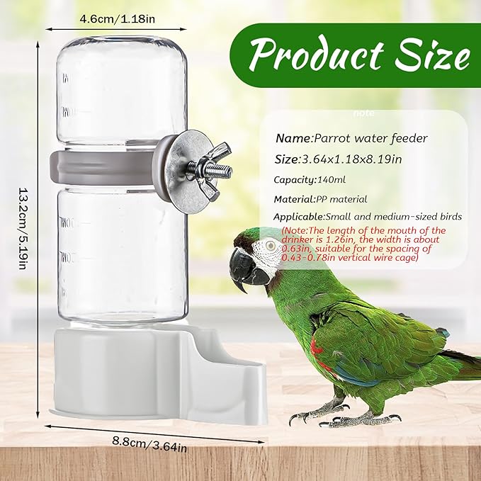 4 Pcs Bird Feeder Water Dispenser, Bird Feeder and Drinker Set, Automatic Bird Feeder for Cage, Hanging Bird Food Bowl, Bird Cage Accessories for Hamsters,Pigeons,Parrot