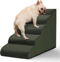 5-Step Dog Stairs and Ramp for High Bed, Non-Slip Sturdy Pet Steps for Small Dogs and Cats,22.2" H,Green