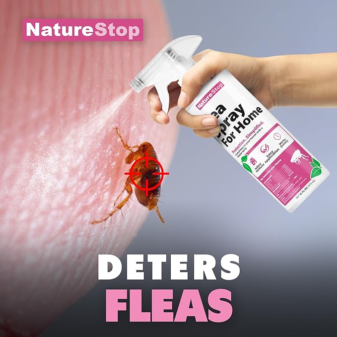 Flea Spray for Home, Fast-Acting Flea Killer for Carpets, Furniture & Pet Bedding, 16 oz (475mL)