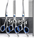 GLADOG Professional 5 in 1 Dog Grooming Scissors Set with Safety Round Tips, Sharp and Heavy-duty Pet Grooming Shears for Cats