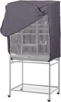 QBLEEV Birdcage Covers, Breathable Parrot Cage Cover Shade, Universal Blackout Windproof Light-Proof Covering Reduces Distractions Night Accessories Cloth Without Cage-17.7x24.8x31.5in (LxWxH)