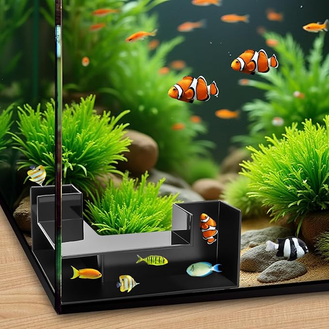 Dual-Entrance Aquarium Tunnel, Aquarium Cave Hideout 360° Viewing, Black Shrimp Cave Fish Tank Tunnels, Aquarium Underground Tunnel, Substrates Buried Tunnel for Fish Decoration