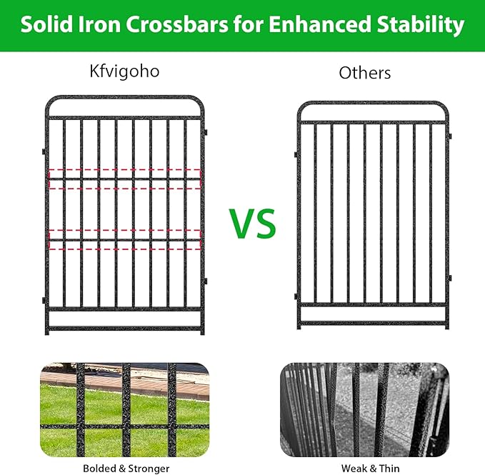 Heavy Duty Dog Playpen: 24 Steel Panels 40" Height, Square Steel Pipe with Reinforced Crossbars, 54FT 227 Sq.ft Portable Fence for Yard RV Camping, Snowy Black