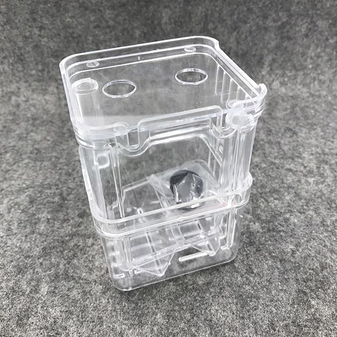 Suspended Double Compartment Fish Breeding Tanks Clear Incubator Box Set of 2 for Fry and Shrimp Hatching Breedinig Use Fish Isolation Container