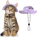 DENTRUN Cat Cowboy Hats with Ear Holes - Mini Sombrero Kitten & Chihuahua Hats for Tiny Pets - Fun Birthday Party Costume & Decorations