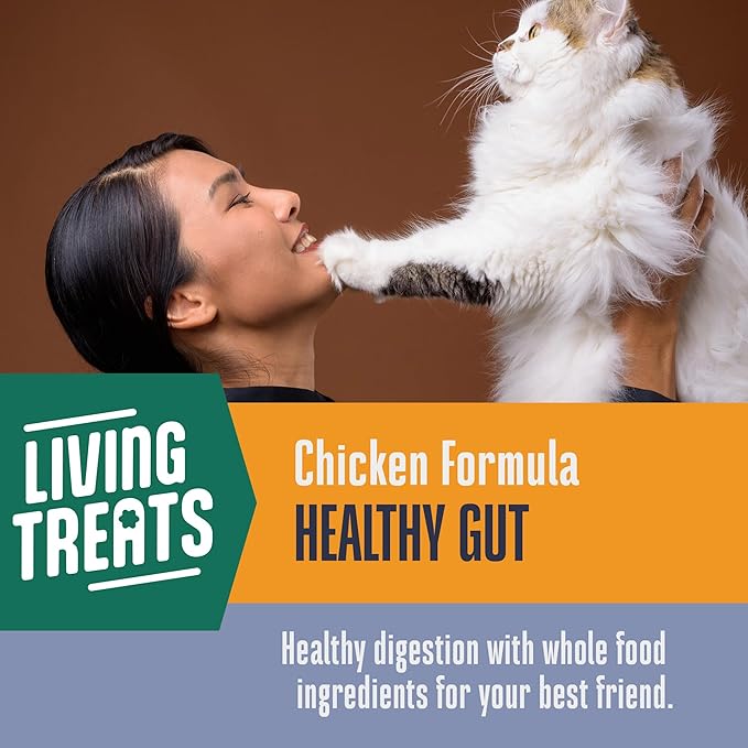 Whole Life Cat Living Treats for Cats – Human Grade Probiotics for Gut Health & Sensitive Stomachs, Natural Digestive Support, Healthy Snacks - Chicken & Yogurt, 1.5 Oz (Pack of 1)