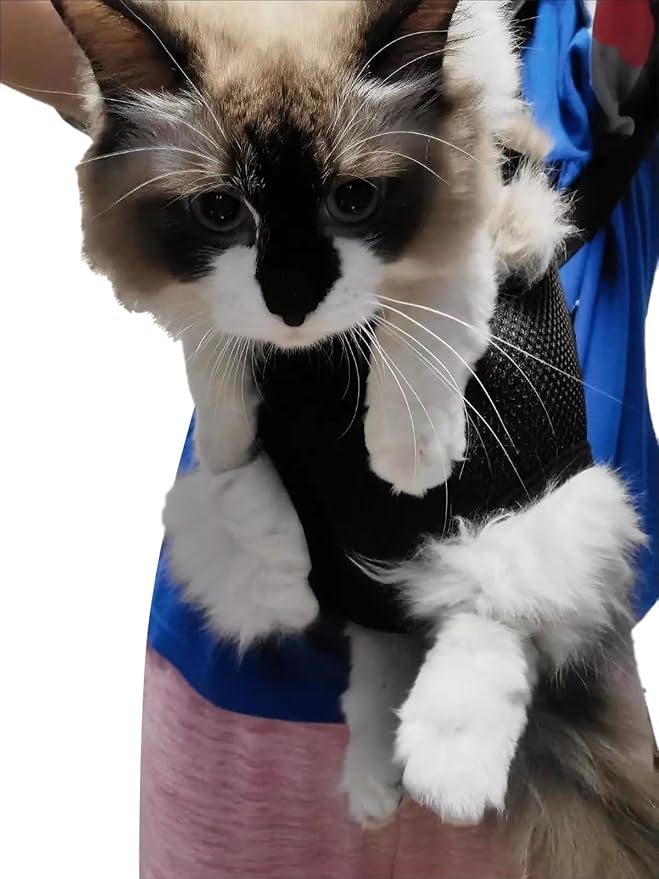 Pet Carrier Backpack - Adjustable Pet Front Cat Dog Carrier Backpack Travel Bag,Legs Out,Easy-Fit for Traveling Hiking Camping for Small Medium Dogs Cats Puppies. (Navy Blue, Small)