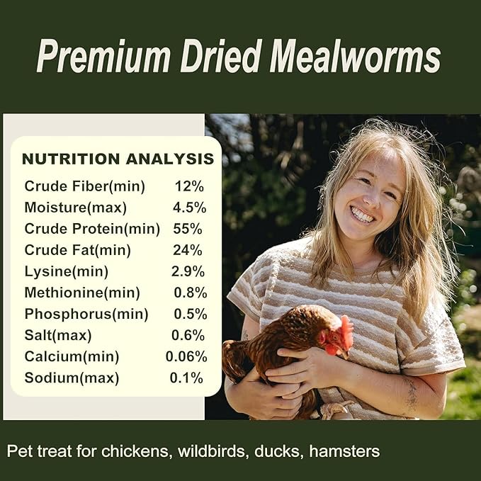Adaman Dried Mealworms -10 LBS- 100% Natural Non GMO High Protein Mealworms - Bulk Meal Worms for Chickens & Birds, Ducks - Best Chicken Treats, Bird Food, Turtle Food