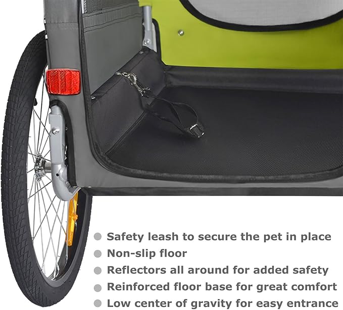 DOGGYHUT® Premium Large/XL Pet Bike Trailer & Stroller for Large Sized Dog or Multiple Small Dogs,Low Center of Gravity,Parking Brakes,Easy Folding Frame,Bicycle Carrier