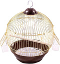 Cage Birdcage Pet House Metal with Food Cup Stand Cage Bird Cage for Budgies Cockatiels Parrot African Grey Conures, Gold