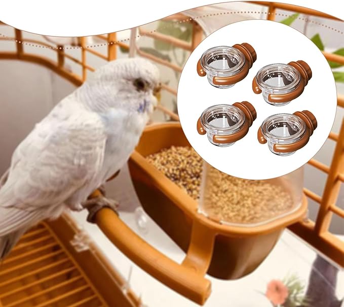 MYCENSE 4X Bird Water Feeder Accessory Sturdy Yard Transparent for Outside Multifunctional Hanging Gifts Food Container Decoration, Brown