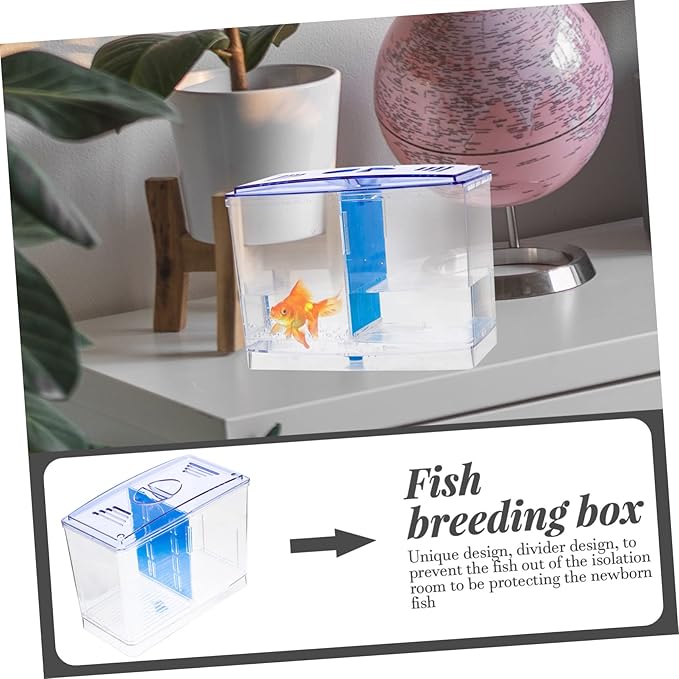 Fish Breeding Tank with Removable Divider Isolation Box for Fish Shrimp Easy to Clean Lightweight Aquarium Hatchery for Betta