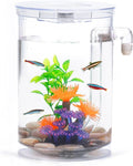 Betta Fish Tank, 360 Aquarium with LED Light, 1 Gallon Fish Bowl, Small Fish Tank Starters Kit, Beta Fish Tank Aautomatic Cleaning as Desktop Decoration for Office Home Room Decor