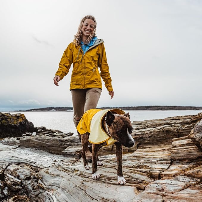 Ruffwear, Sun Shower Dog Raincoat, All-Weather Jacket, Waterproof, Windproof & Lightweight, Mineral Yellow, X-Small