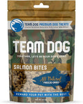 Team Dog Freeze Dried Salmon Dog Treats for Training | Healthy Gluten Free, Grain Free Dog Treats | No Added Fillers, Flavoring or by-Products | for All Breeds & Sizes | 5 Oz Salmon Bites