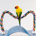 Bird Rope Perch & Birds Swing Set - Bird cage Accessories, Rope perches for Conures, Parrots,Cockatiel,Lovebird,Budgerigar,Parakeet perches for cage,Birds perches (2PCS Nipple 24inch)