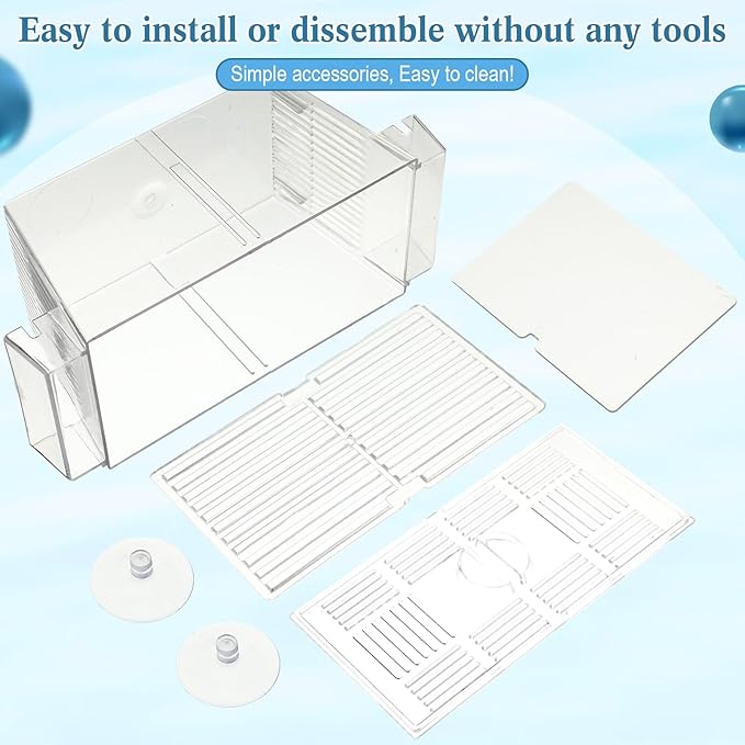 Wenqik Fish Breeder Box for Aquarium Fish Acclimation, Breeding, Hatchery Incubator Isolation Box for Shrimp Betta Guppy Cicilids Eggs(Medium)