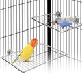 Bird Perches Platform, Stainless Steel Bird Perch Stand,Bird Cage Accessories Exercise Platform for Small to Large Parrots(Rectangle,L+XL)