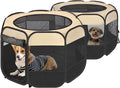 EighteenTek® 2-in-1 Pop Up Cat Playpen, Assembly-Free Dog Puppy Pet Playpen, Indoor Outdoor Cats Enclosed, Cat Tent House Crate Cage, Portable & Foldable Playpen for Kittens(No Divider, Unified Space)