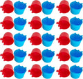 30 Pcs Cage Cups Birds Feeders Bowl Chicken Feeding Watering Dish Hanging Wire Cages Box Coop Cups for Pet Parrot Parakeet Gamefowl Poultry Pigeon and Quail（Blue and Red）