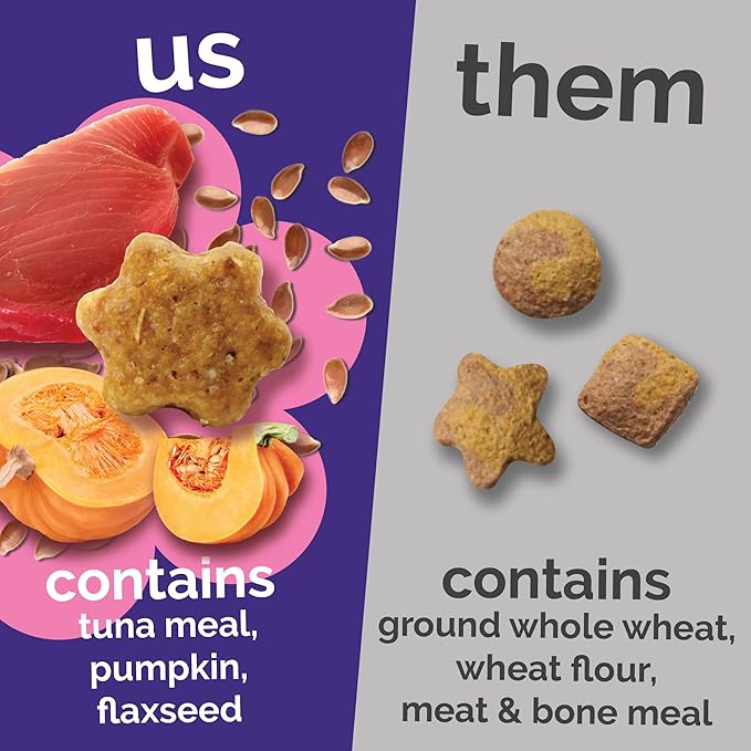 Fruitables Cat Treats - Healthy Low Calorie Crunchy Cat Treats - Packed with Protein, Free of Wheat, Corn and Soy - Made with Real Tuna & Pumpkin - 2.5 oz (5 Pack)