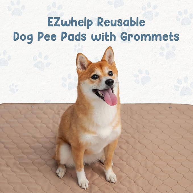 EZwhelp Reusable Dog Pee Pads - Waterproof Training Pads for Dogs - Washable & Sanitary - Rounded Corners - Laminated, Lightweight, Durable - Pet Essentials for Puppy Training and Whelping - 48" x 60"