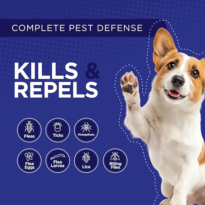 TevraPet Activate II Flea and Tick Prevention for Dogs, Extra Large Dogs 55+ lbs, Topical Drops, 4 Month Flea and Tick Treatment