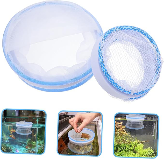 TOYANDONA 2Pcs Transparent Floating Hatchery Box Nylon Mesh Breeding Tank Dividers for Guppy Fry Isolation for Aquariums Fish Breeding Stable Design for Healthy