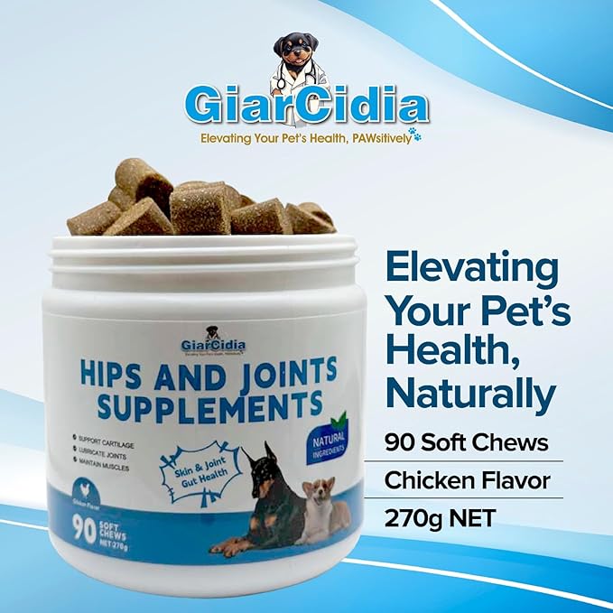 Dog Hip and Joint Supplement Soft Chews – Supports Mobility, Flexibility & Cartilage Health – Helps Relieve Joint Stiffness & Arthritis – Daily Joint Support for Dogs of All Breeds