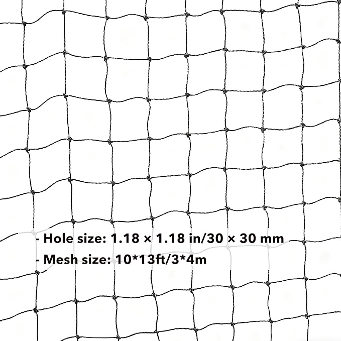 Net Balcony Barrier for Cats, Cat Netting Fence, Indoor Outdoor Barrier, Balcony Cover, Cat Proof Fence Topper Safety Net, 10 X 13 Ft Patio Netting for Pets, Steel Wire Window Guards