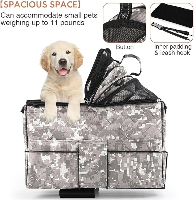Pet Bicycle Carrier with Steel Frame, Waterproof Pet Carrier for Small Dogs and Cats, Comfortable Mesh Window