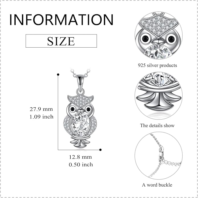 KZX Cat/Dog/Phoenix/Eagle/Whale/Shark/Puffin/Starfish/Chicken/Butterfly/Owl/Bee/Frog/Seahorse Necklace Sterling Silver Animal Pendant Jewelry Gift for Women