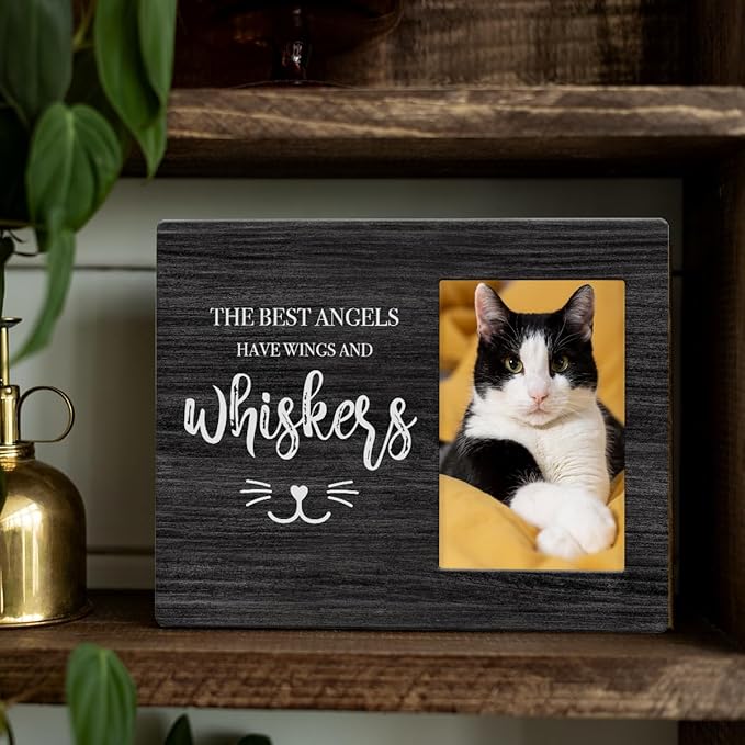 IAXIC Pet Memorial Gifts for Cats, Cat Loss Of Cat, Sympathy Gift Picture Frame, Gifts, Remembrance Photo Frame Desk Table Bedroom Decor