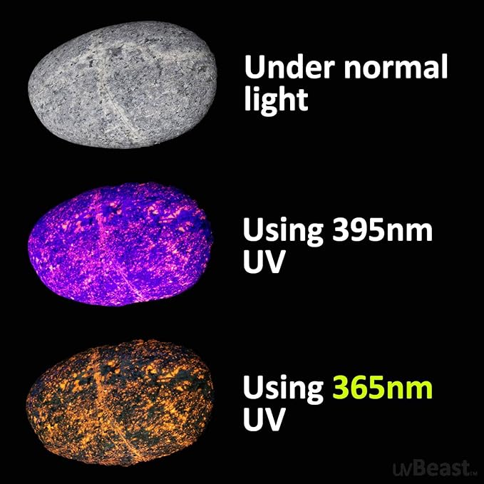 20W 365nm UV Flashlight USB Rechargeable UV Lamp High Power Black Light Flashlight for Pet Urine Testing, Resin Curing, Minerals, GERG0