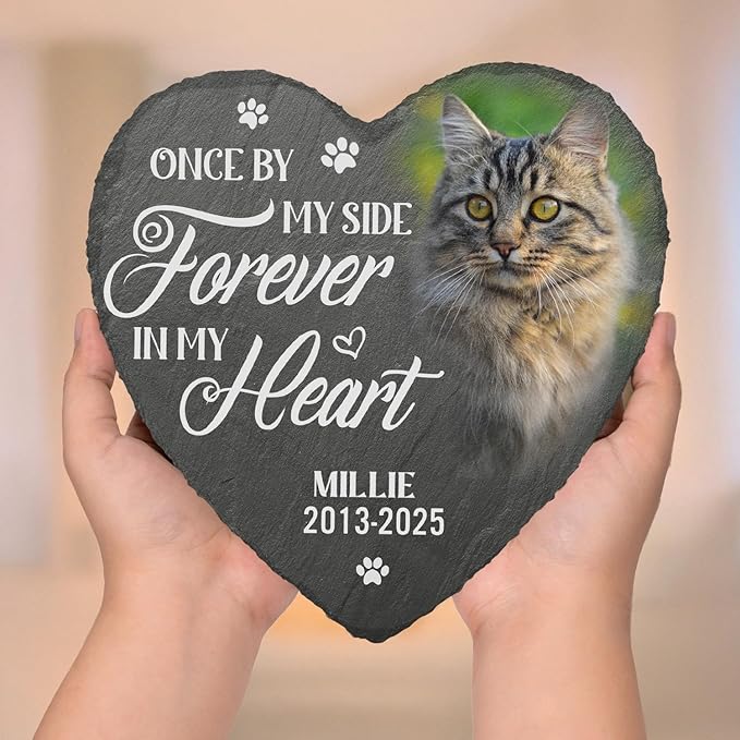 Pawfect House Personalized Cat Sympathy Gifts, Cemetery Decorations for Grave, Memorial Stone Gifts for Loss of Cat, Pet Memorial Stones for Pet Lovers