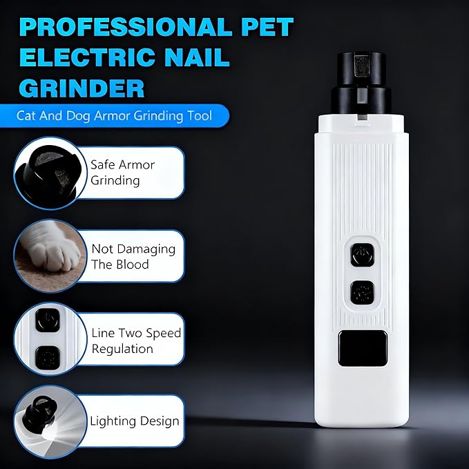 Silent Groom Pro Pet Nail Grinder| Low Noise Quiet Claw Trimmer for Dogs, Cats and Other Animals | Safe & Stress Free Nail Grooming, Ideal for Sensitive Dogs of All Breeds & Sizes (Black)