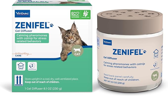 Virbac ZENIFEL™ Gel Diffuser | Managing Stress-Related Behaviors in Kittens & Cats - No Electricity Needed - Lasts Up to 2 Months