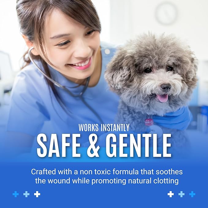 G.B.S Styptic Powder for Animals – Fast-Acting Blood Stop for Dogs, Cats, Birds & Small Pets – First Aid Powder for Nail Bleeding, Minor Cuts & Grooming – 1 oz, Pack of 5