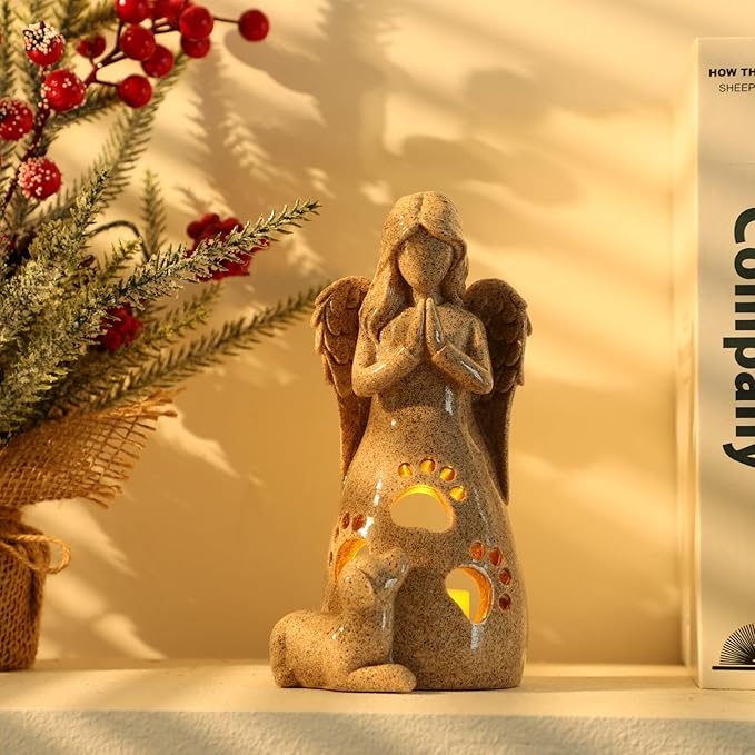 BEARAE Dog Memorial Gifts for Loss of Dogs, Pet Loss Sympathy Gifts, Dog Passing Away Bereavement Gift, Remembrance Grieving Dogs Angel Candle Holder