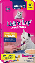 Vitakraft Lick 'n' Lap Snack Creamy, Cat Treat with Real Chicken, 80 Count