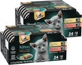 Sheba Perfect Portions Kitten Wet Food, Pate Cat Food Wet Entree, Chicken Recipe and Salmon Recipe, 2.6 oz. Twin-Pack Trays (12 Count, 24 Servings) (Pack of 2)