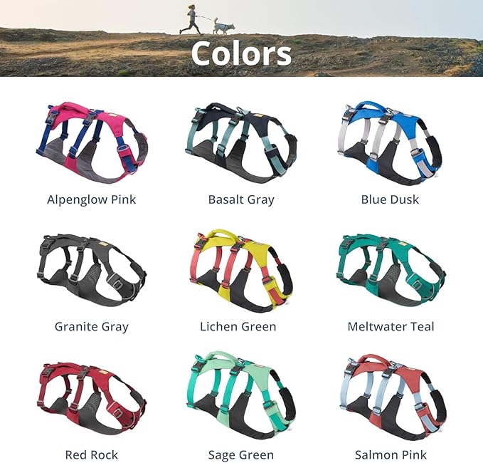 Ruffwear, Flagline Dog Harness, Lightweight and Reflective, No Pull Dog Lift Harness for Hiking, Running and Everyday Use, Alpenglow Pink, X-Small