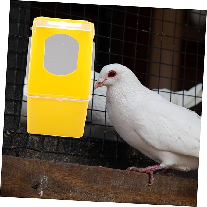 Thick Pigeon Hanging Feeder with Lid 5.5 Inch Multifunctional Bird Feeding Basin for Cage Easy to Clean and Hang Suitable for Pigeons Parrots and Small Pet Birds