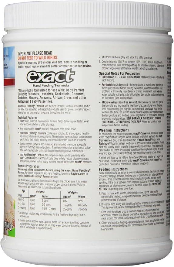 Kaytee (3 Pack) Exact Hand Feeding For Baby Bird, 18-Ounce Each