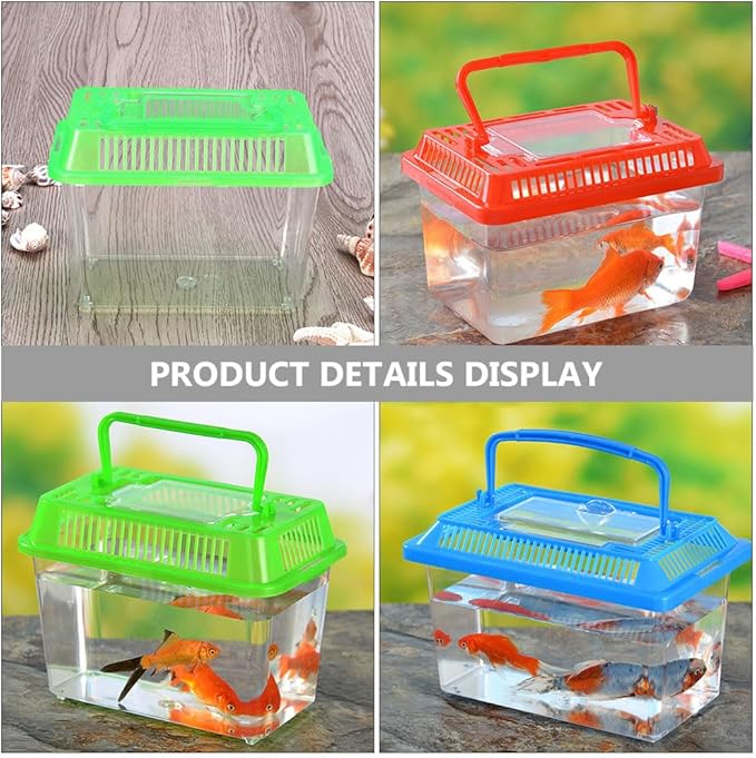5pcs Portable Handheld Aquarium Fish Tank Mixed Tank Transparent Pet Carrier Turtles Hamsters Fish