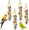4 Packs Small Parrot Chewing Toys Bagel Chew Rings Shredding Bird Toy for Cockatiel Conures Parakeet Budgies Love Birds Canary Cage Hanging Accessies